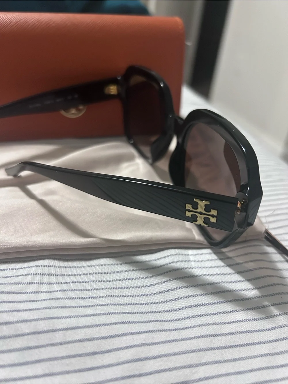 Tory Burch Black Frame with Brown Gradient Lens Women's Sunglasses TY7143U
